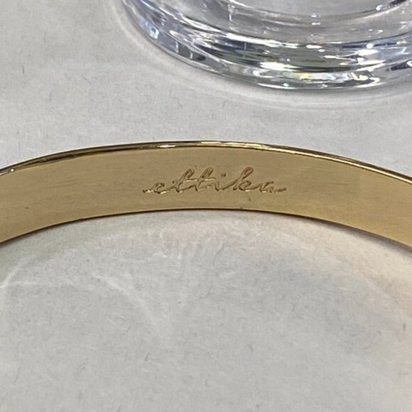 Ettika Polished Gold Hinged Statement Bangle Bracelet Gold Tone - Picture 11 of 11